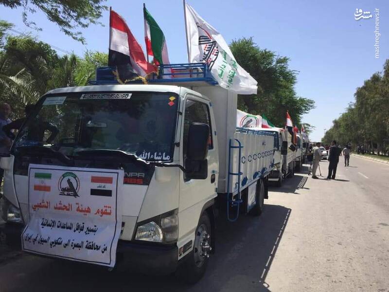 Die Auto-Kolonne der irakischen Milizi Haschd asch-Schaʿbi in der iranischen Stadt Ahvaz